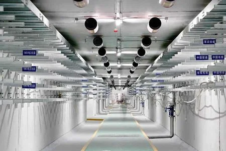 Busway trunking route in a utility tunnel for long-run power distribution and maintenance access