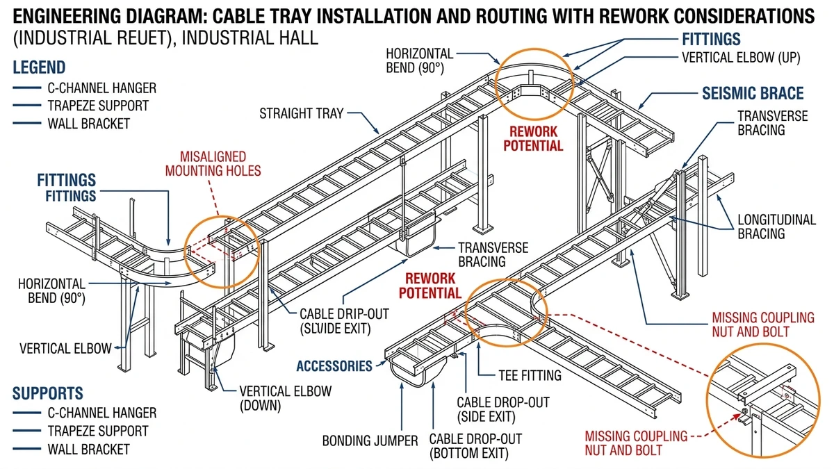 Compare Cable Tray Manufacturers: 2026 Buyer Checklist supporting image: cable tray system completeness fittings supports installation 02