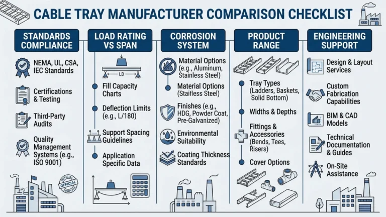 compare cable tray manufacturers buyer checklist hero image