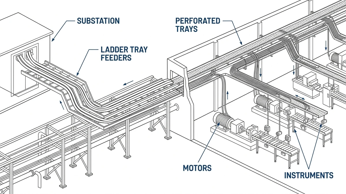 industrial plant cable tray applications ladder perforated fig02