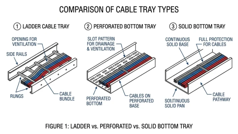 ladder perforated solid cable tray comparison 2026