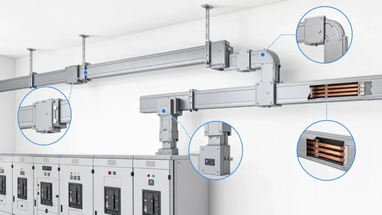 Busbar electrical system route inside a clean low voltage power distribution room