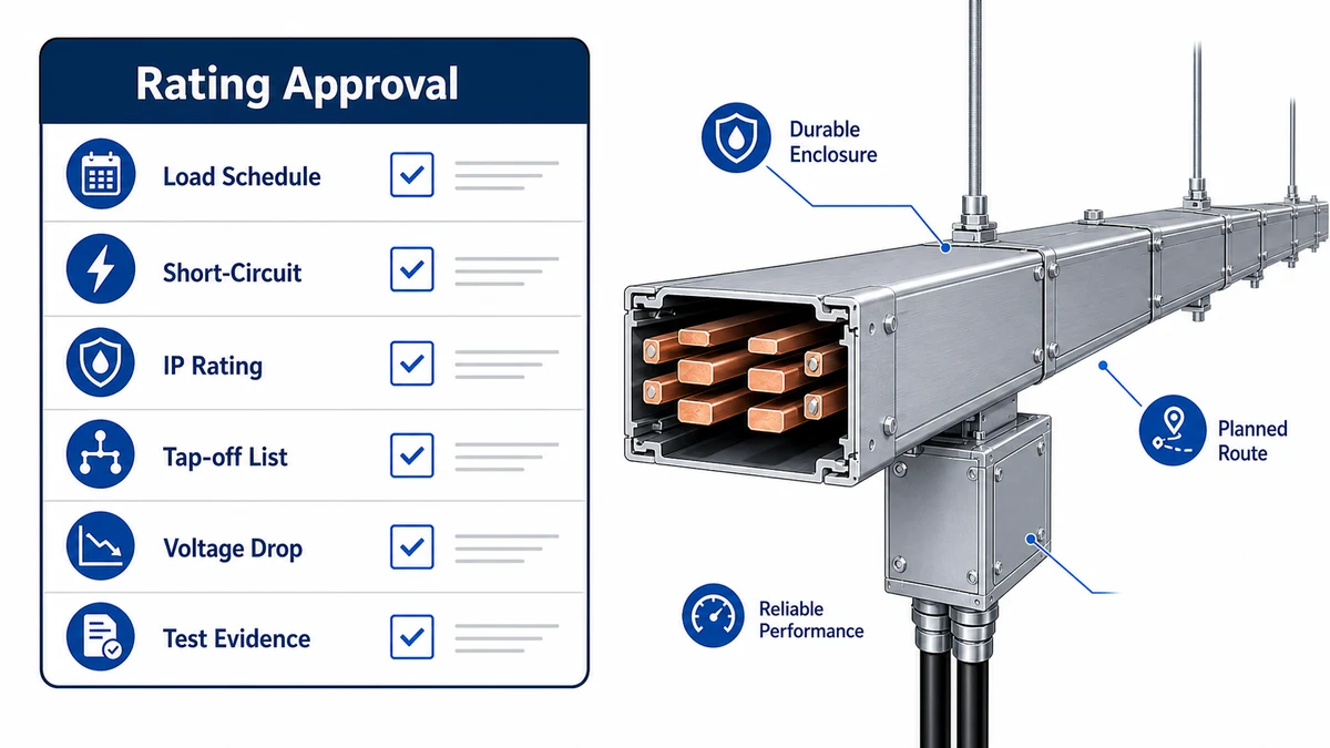 Approval checklist for busway current rating before procurement