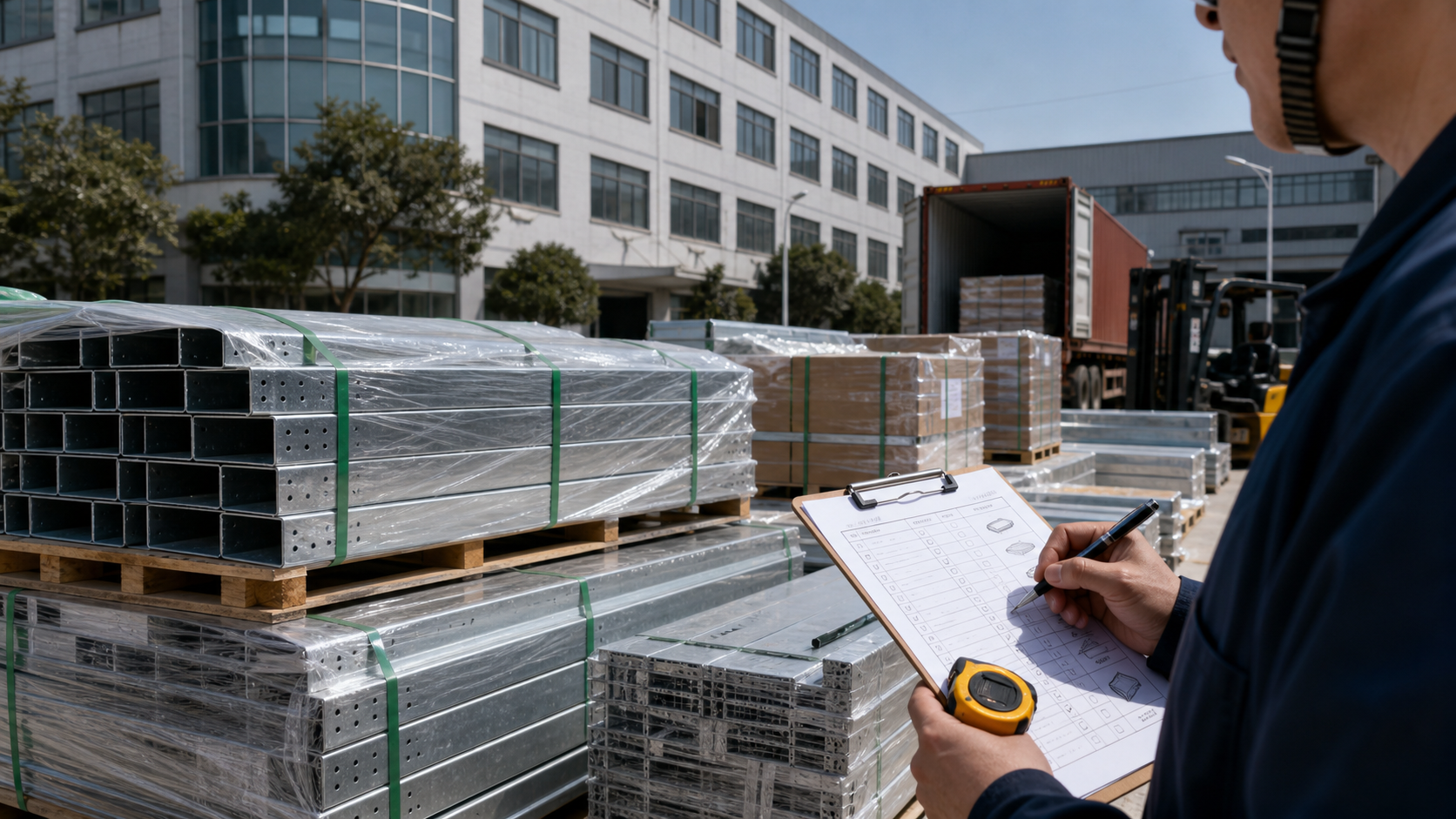 Xinma cable tray export packing readiness image based on real factory context