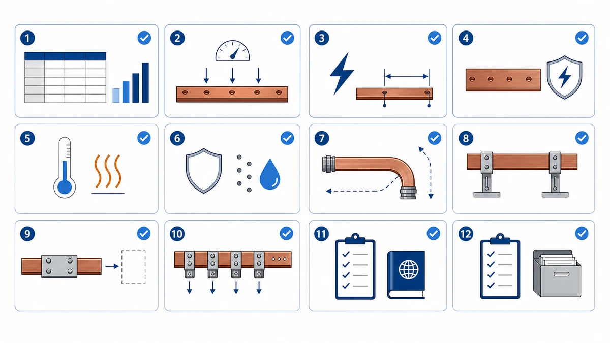 Busbar electrical system selection checklist for ratings, route, environment, and documentation