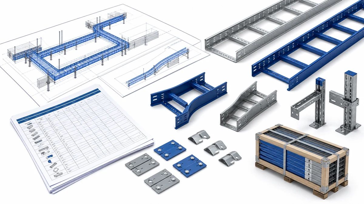 Cable tray bill of materials planning for an industrial project