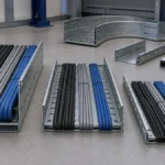 Cable tray side rail profiles with organized cable bundles
