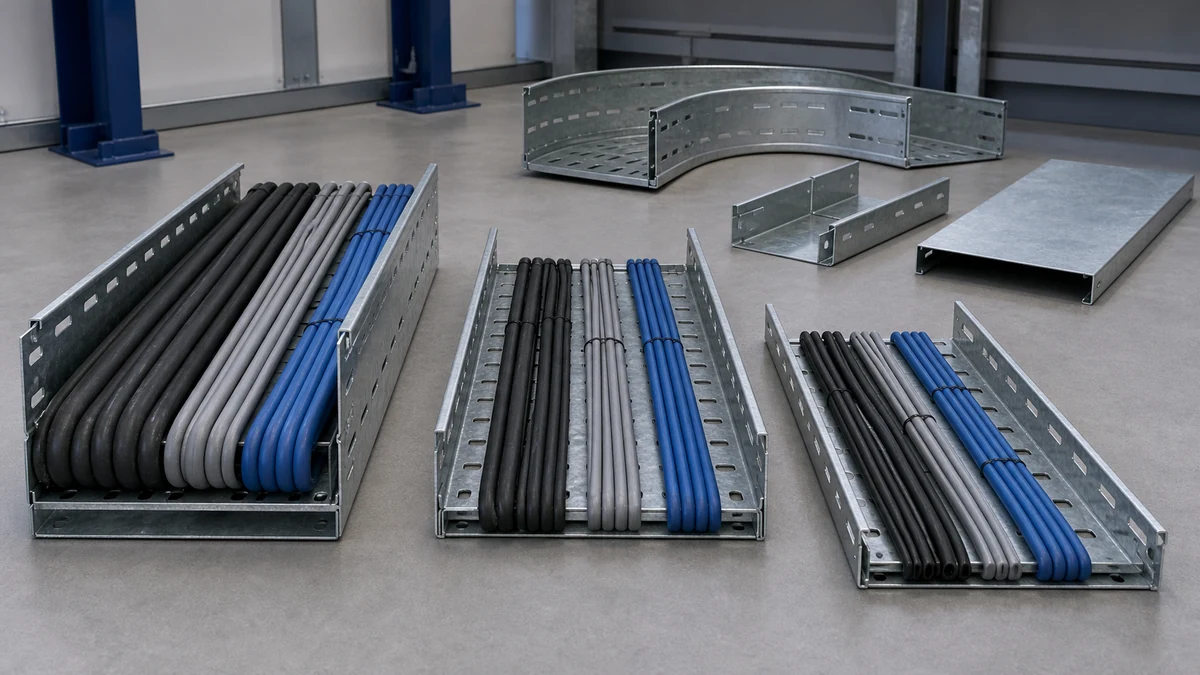 Cable tray side rail profiles with organized cable bundles