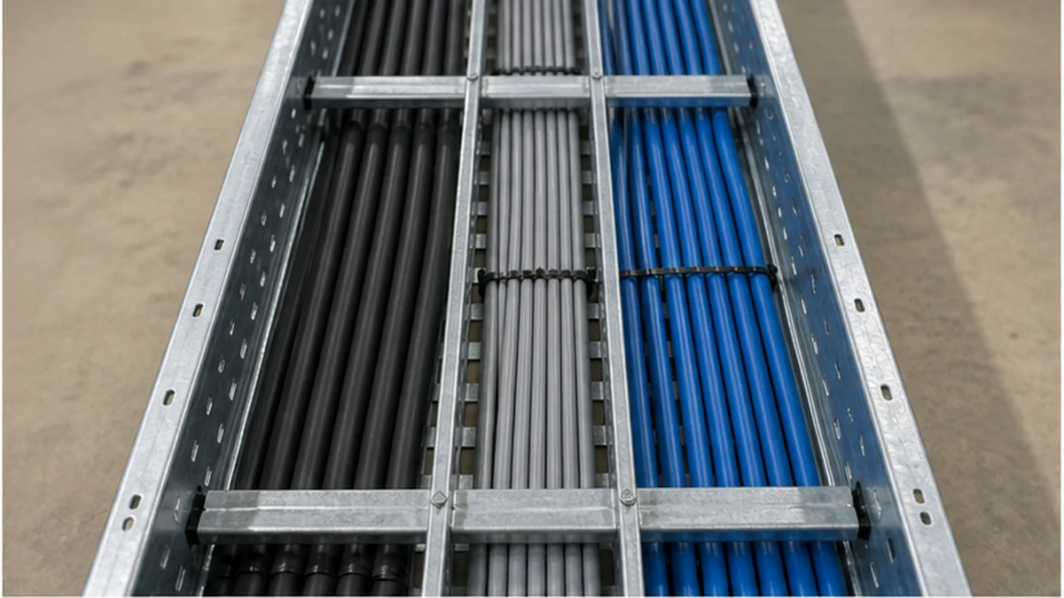 Cable tray cross section with separately assigned cable lanes