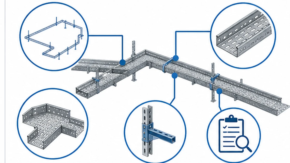Cable tray terminology map for route drawings sections supports and inspections