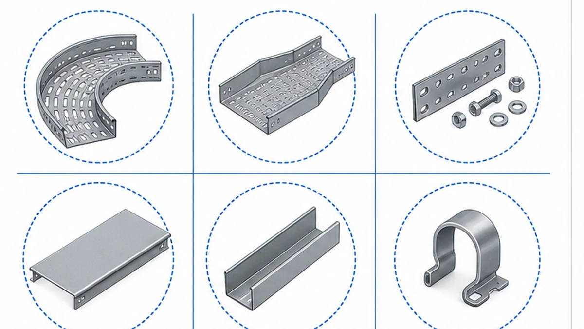 Cable tray terminology for fittings splice plates covers dividers and clips