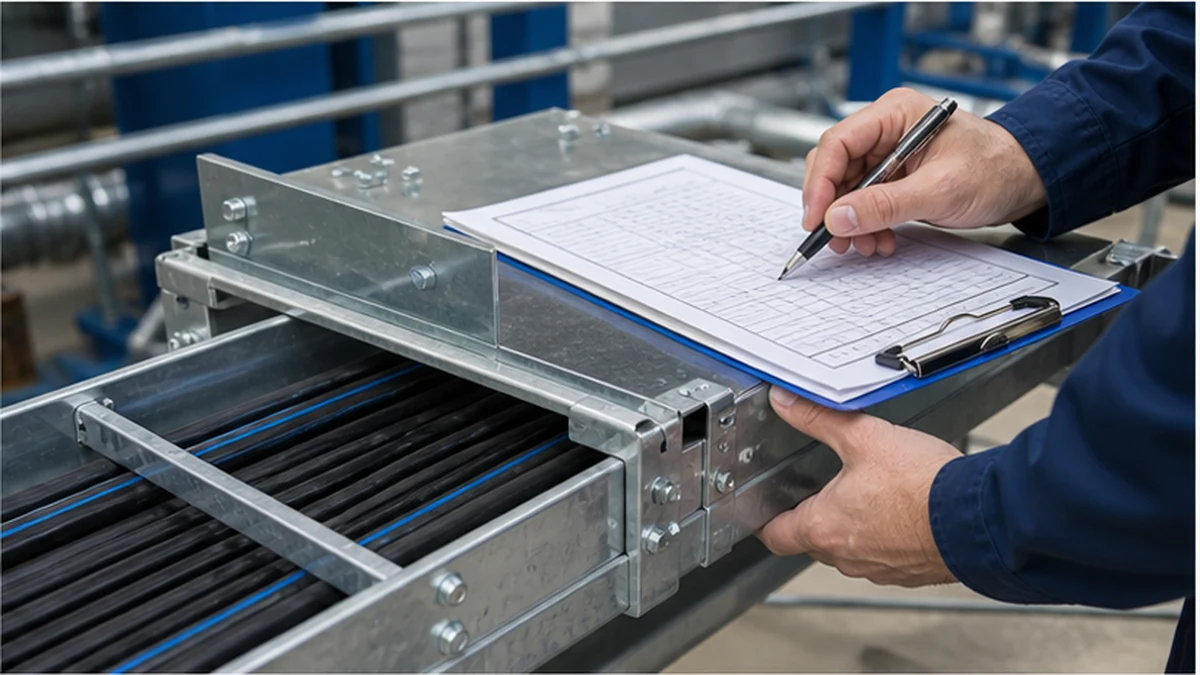 Engineer reviewing cable grouping and route conditions