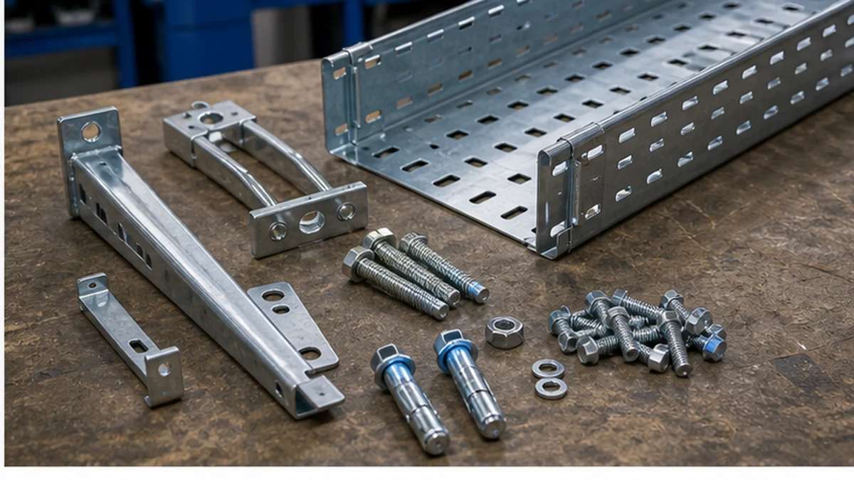 Wall bracket, tray attachment hardware, and fitting supports