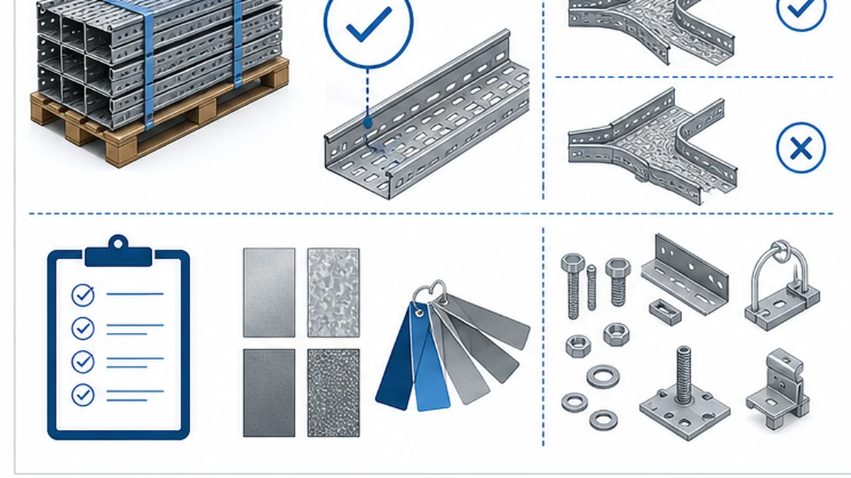 Incoming cable tray inspection for material finish documents fittings and accessories