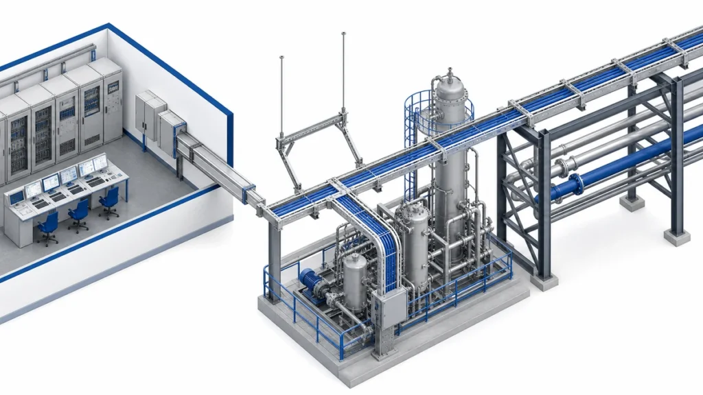 Industrial cable tray planning layout for an EPC project